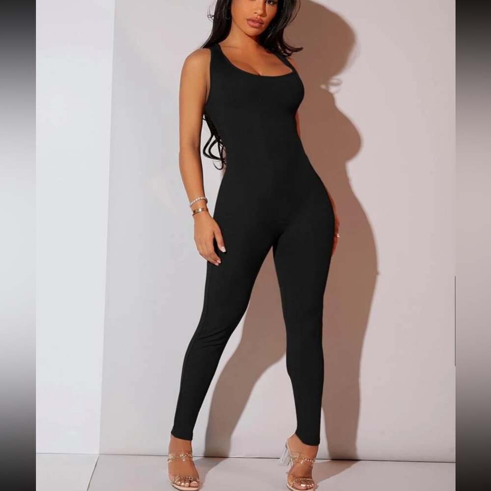 Black bodycon jumpsuit